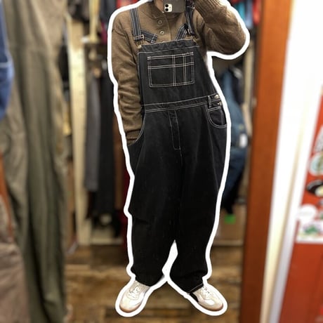 [USED]  made in U.S.A.👣 BLACK OVERALL