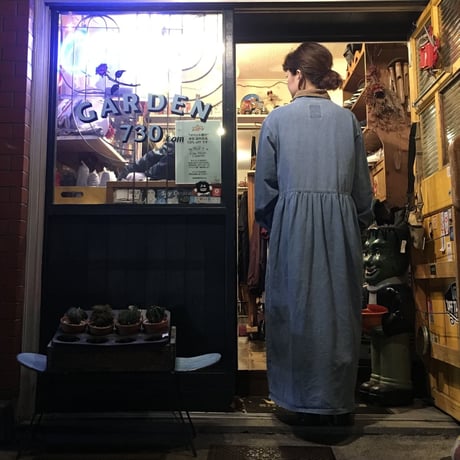 [USED] デニム前開きロングワンピース