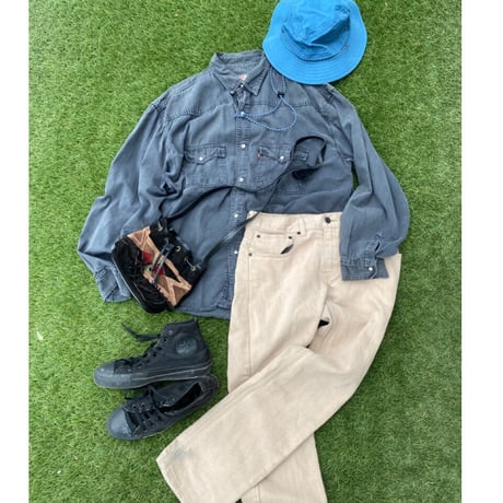 [USED] 90~00's Levis BLACK  デニムシャツ