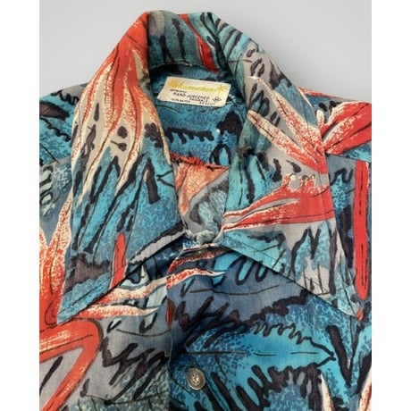 [USED] vintage 花柄レーヨンシャツ