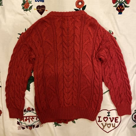 [USED] 真っ赤なケーブルニットCARDIGAN♡