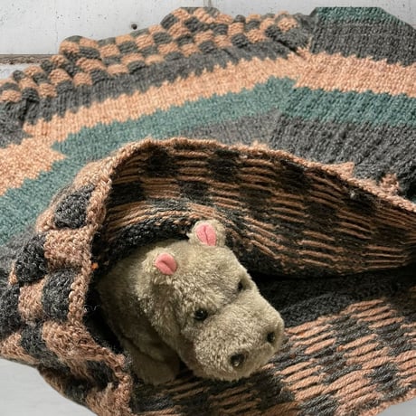[USED] チェックxボーダー handmade knit 🧶🌲