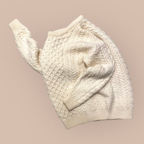 [USED]100%pure wool ケーブル編み白ニット