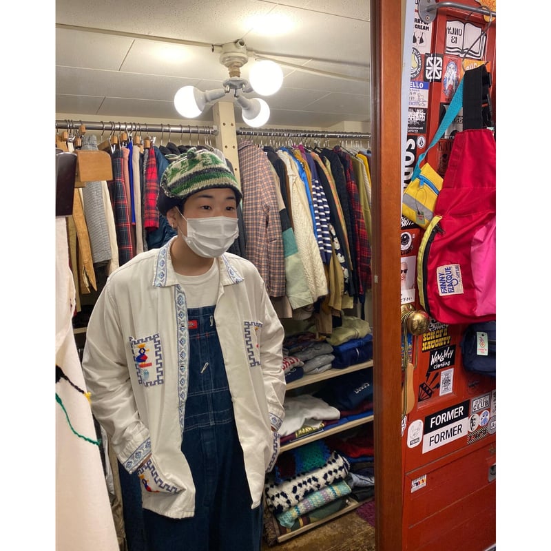 貝・猫目ボタン】60s Vintage グアテマラシャツ ジャミロクワイ
