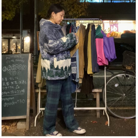 [USED]  雪山柄リバーシブル フリースパーカー