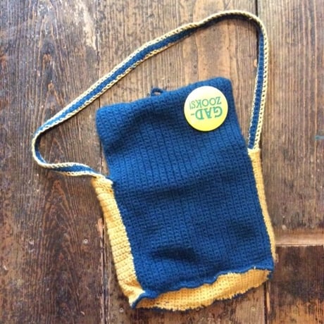 [USED] HAND MADE  KNIT BAG + OLD バッチ