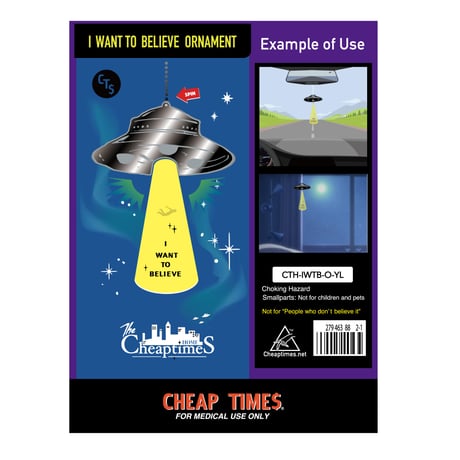 [CHEAP TIME$]  "I WANT TO BELIEVE" ORNAMENT (ADSK-TYPE/YL)