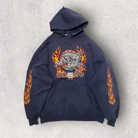 [USED] 90's DRAGON謎漢字 PARKA 🐉🔥 size XL