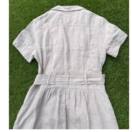 [USED]  フロントボタンのLINEN ワンピース