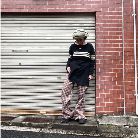 [USED] ボーダー Aライン リブロンtee
