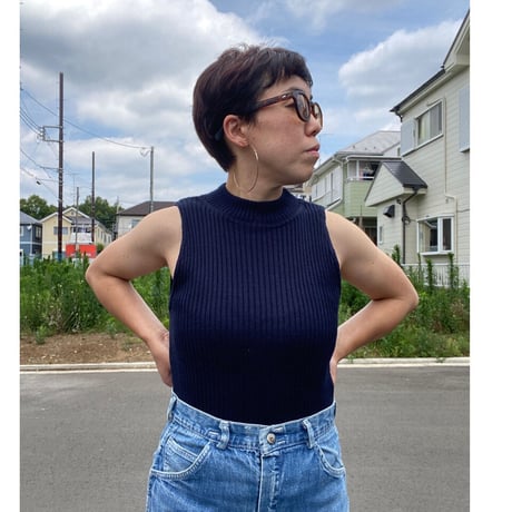 [USED] リブノースリーブニット  💙