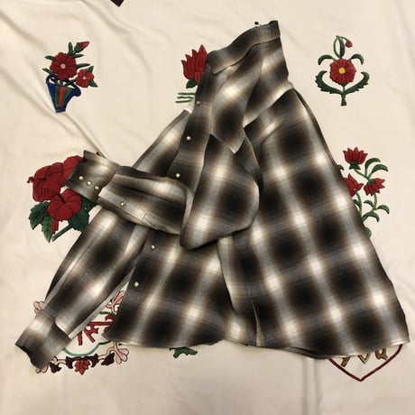[USED] シャドーチェック♡ウエスタンshirt