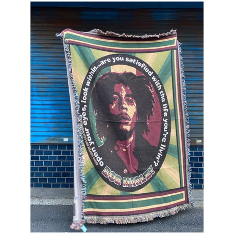 [USED]  Vintage BOB MARLEY ジャガード ラグ