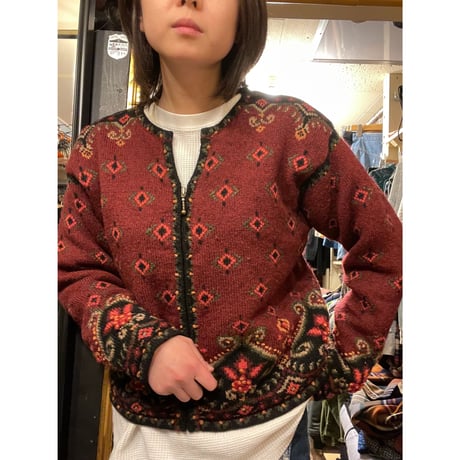 [USED]花柄 モケモケJKT