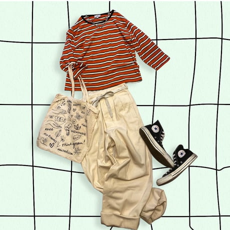 [USED] EURO ボーダーロンTee  ニモカラー🧡