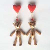 [BENICOTOY] HEART & TEDDYBEAR イヤリング (片耳)