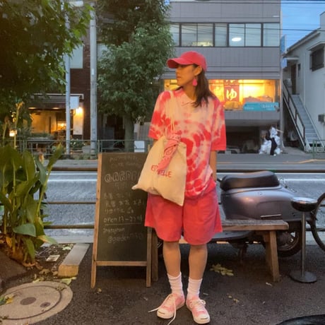 [USED] pink タイダイ BIG ポロシャツ