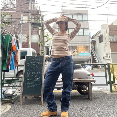 [USED]"Water girl"ボーダーロングTee