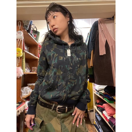[USED] "NIKE" カモ柄 ZIP PARKA