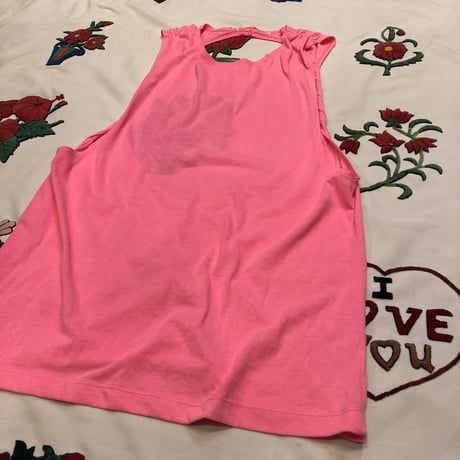 [USED]パックリせなか♡ neon pink タンクトップ
