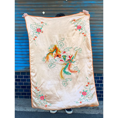 [USED]CHINA刺繍🐲ひんやり布団 127×88cm