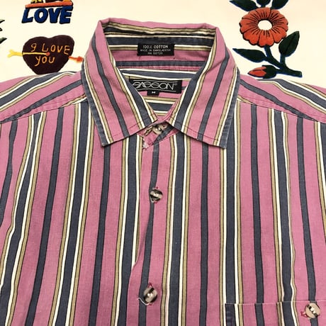 [USED]  PINK♡ マルチストライプシャツ