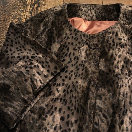 [USED] レオパード柄 fakefur short sleeve JKT