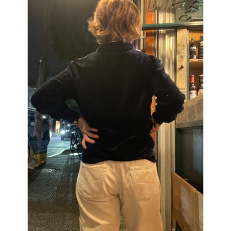 [USED] NAVY×White ベロアTOPS