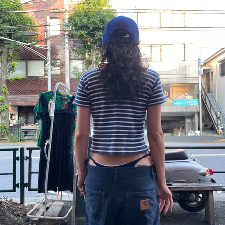 [USED] ワッフル生地のボーダーTee