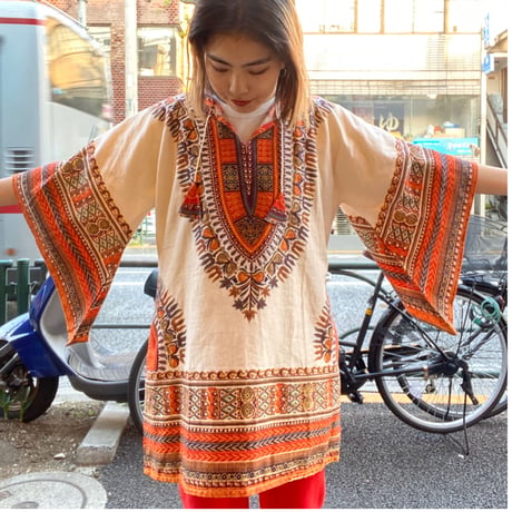 [USED] vintageアフリカン ダシキ シャツ