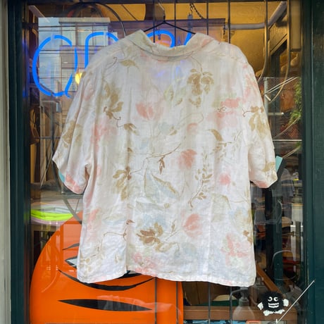 [USED] 淡いお花の LINEN シャツ