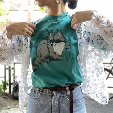 [USED] アライグマ プリントTee