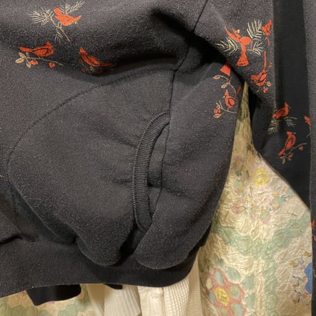 [USED] made in USA 鳥さんプリント スウェットカーディガン