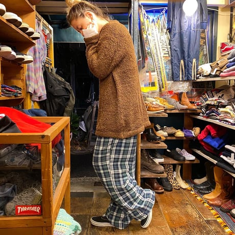 [USED] GREEN チェックネルパジャマPANTS