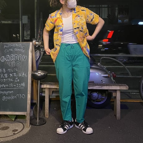 [USED] ITALY GREEN イージーパンツ