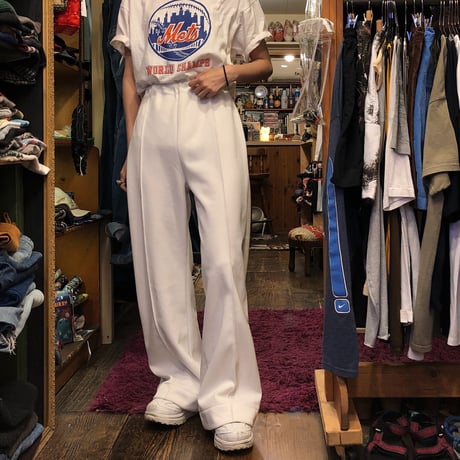 [USED] 70's WHITE  POLY PANTS♡