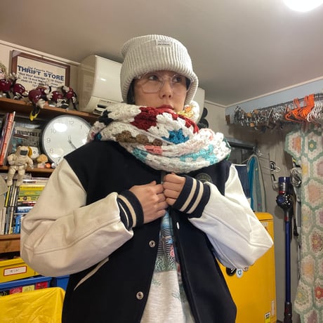 [USED] かぎ編み　ニット　マフラー