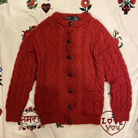 [USED] 真っ赤なケーブルニットCARDIGAN♡
