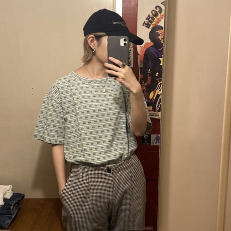 [USED] ジャガード織りボーダーTee💚