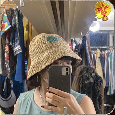 [USED] ストロー BUCKET HAT🌼