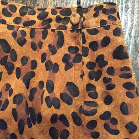 [USED]Real leather レオパード柄スカート