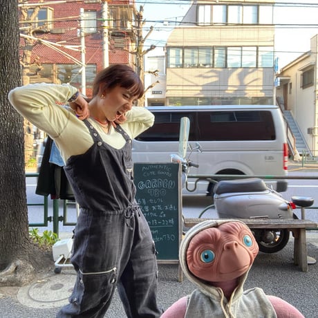 [USED] BLACK linen overall⭐︎