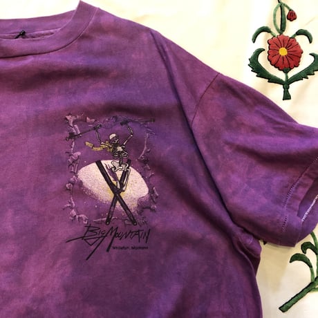 [USED] Vintage タイダイ SKULL × SKI   Tee