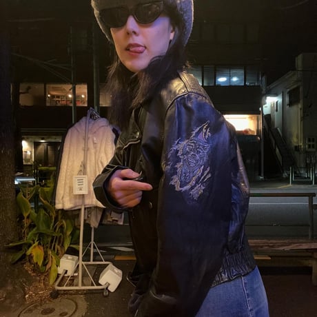 [USED] Hand Paint x "BORO" ライダース Leather JKT ♡🐺
