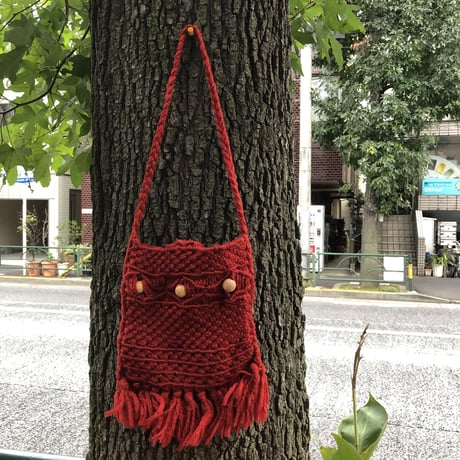 [USED] RED KNIT♡フリンジ ショルダー