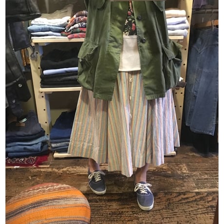 [USED] ストライプ ロングスカート