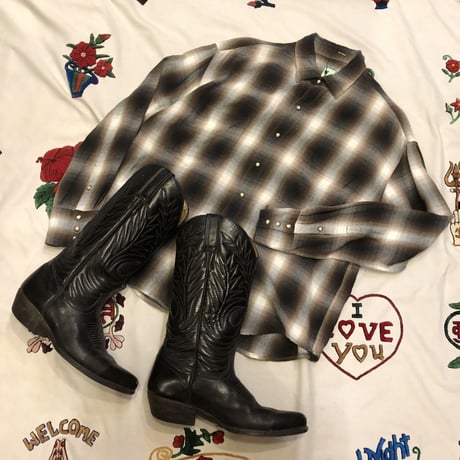 [USED] シャドーチェック♡ウエスタンshirt