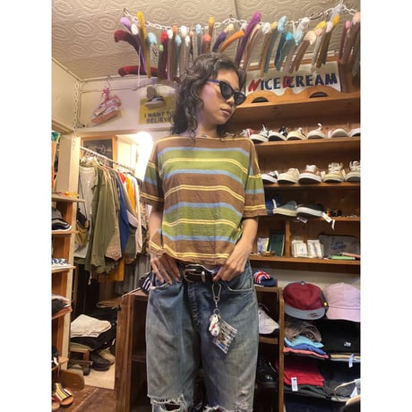 [USED] ゆるゆるボーダーTee