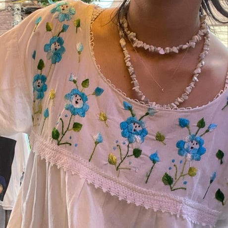 [USED] お顔のお花💠メキシカン刺繍ワンピース