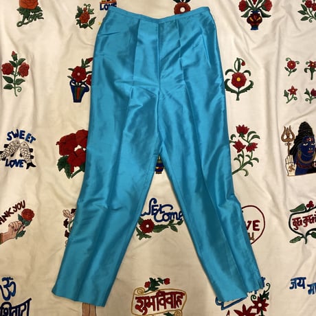 [USED] TURQUOISE 100% SILK PANTS♡